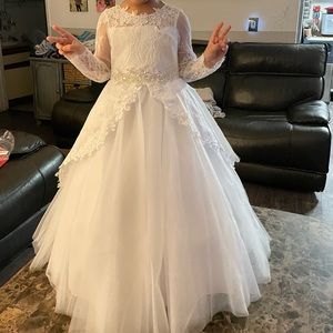Long Sleeve Flower Girl Dress (size 4)